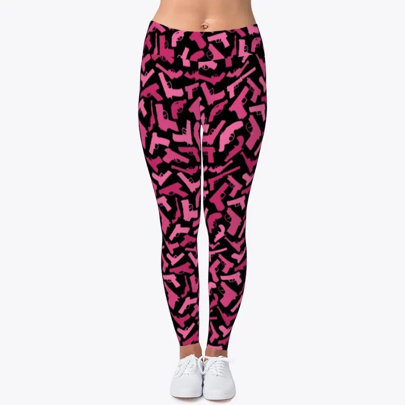 Black/Pink Guns Leggings