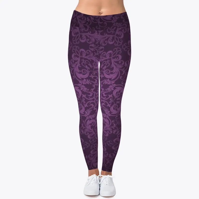 Purple Floral Leggings